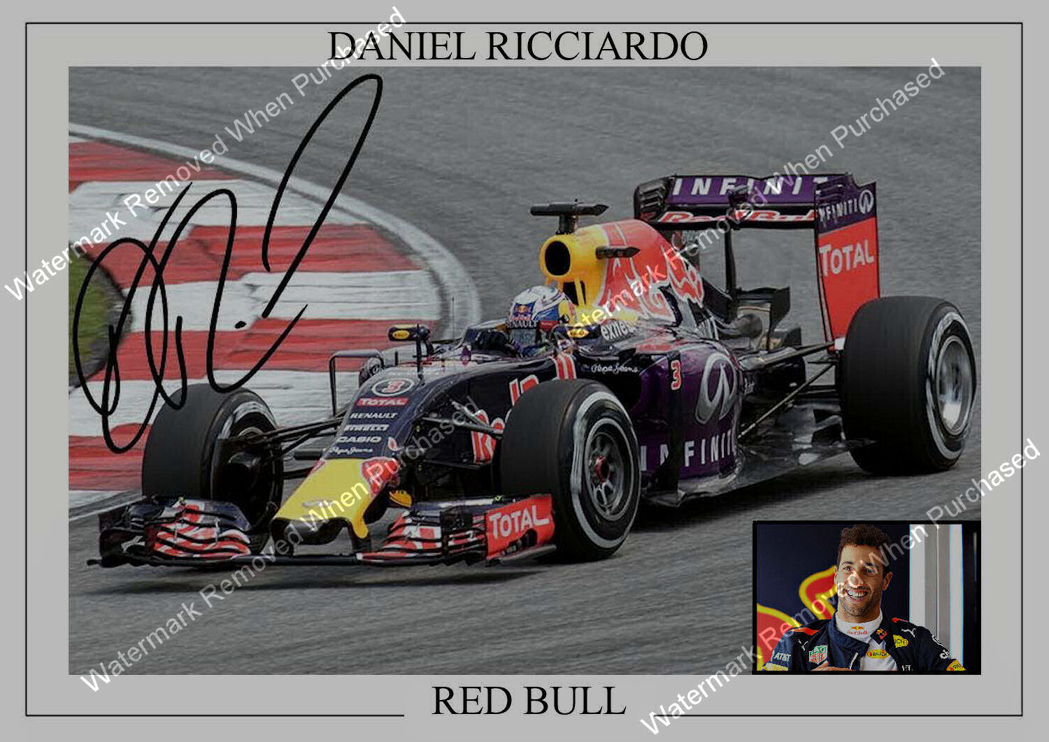 Daniel Ricciardo Signed A4 Photo Print Autograph Formula 1 2021 F1 One 
